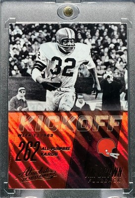 JIM BROWN RARE HYPER ORANGE INSERT REFRACTOR FOIL INVESTMENT CARD BROWNS MINT
