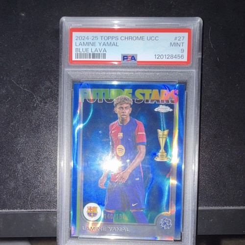 2024-25 Topps Chrome UCC Lamine Yamal Future Stars Blue Lava #27 /150 PSA 9