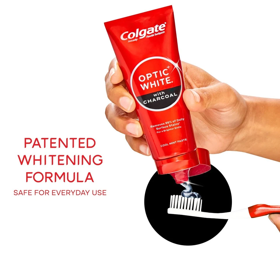 Colgate Optic White Toothpaste with Charcoal Cool Mint - 119g - USA IMPORT - Image 4 of 4