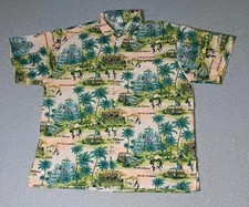 Vintage Creations 60's Hawaiian Button Up Shirt Mens Size Large All Over...