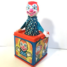 Vintage 1976 Mattel Jack in the Music Box Clown Wind-Up Made in USA AS-IS