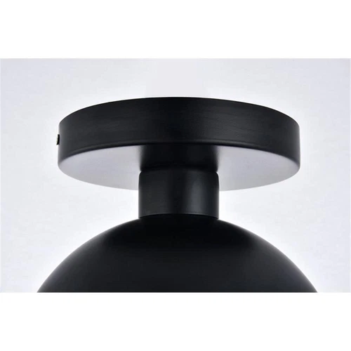 Living District Eclipse 1-Light Metal & Glass Flush Mount in Clear/Black - Picture 5 of 6