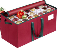 Christmas Ornament Storage Box Store Up to 128 Ornaments Durable Red