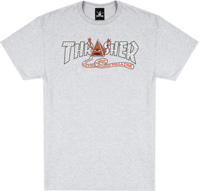 Thrasher x Toy Machine Pyramid Ash Gray T-Shirt