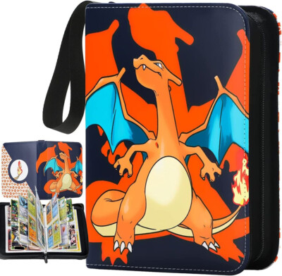 pokemon card holder ebay Card Binder for Pokemon Cards Holder Fits 400 Cards w/ 50 Removable Sleeves  TCG