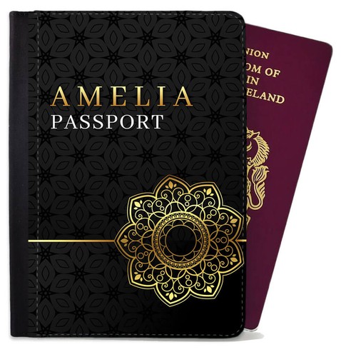 Funda de pasaporte de diseño floral personalizada cualquier nombre regalo vacaciones 18 - Imagen 7 de 23