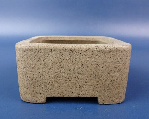 Japanese TOKONAME bonsai pot KYOKUSEI 旭清 signed DEIMONO Square MAME w2.4" *1573