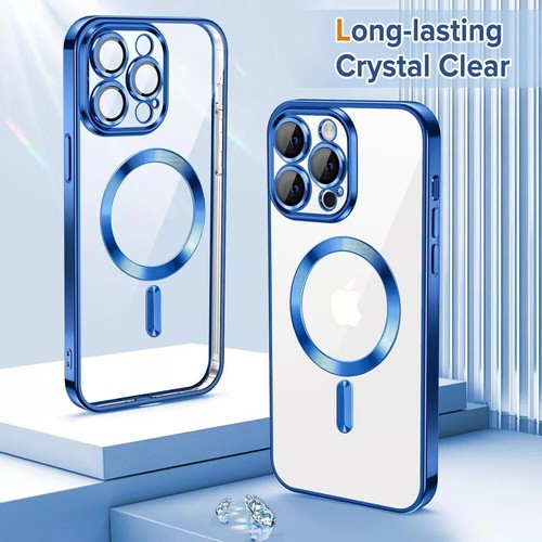 For iPhone 16 15 Pro Max Plus Case Magnetic Shockproof Clear Megsafe Back Cover - Picture 2 of 23