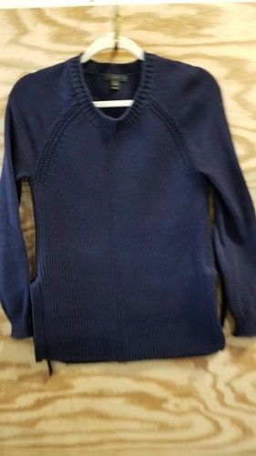 J.Crew Women's Pullover Sweater XXS Blue Round neck Long sleeve Tie Side - Picture 2 of 11