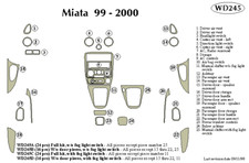 Mazda Miata 1999 2000 Dash Trim Kit B Mazda Miata 1999 2000 Dash Trim Kit B