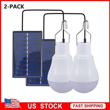 2Pack Outdoor LED Solar Panel Powered Tent Lamp Yard Portable Camping Bulb Light