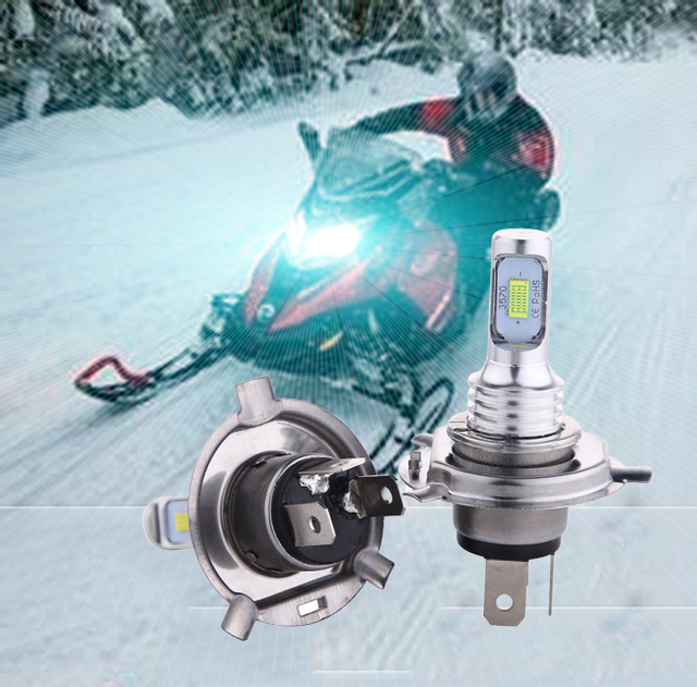 2Pcs LED Headlight H4 9003 Bulbs Kit 8000K Ice blue Fit For SkiDoo