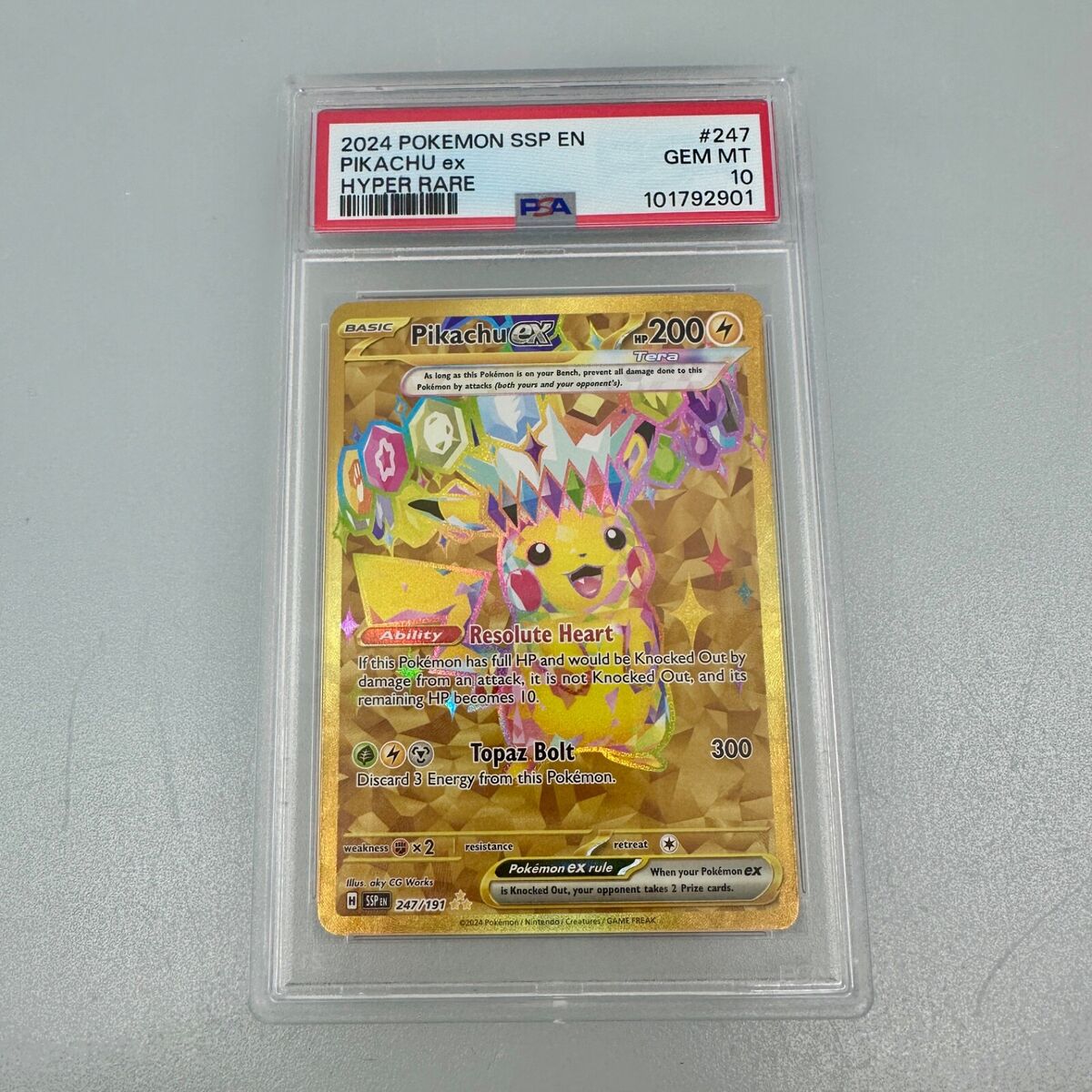 Pikachu ex 247/191 Sv08 Surging Sparks Holo GEM MINT PSA 10 Pikachu ex 247/191 Sv08 Surging Sparks Holo GEM MINT PSA 10