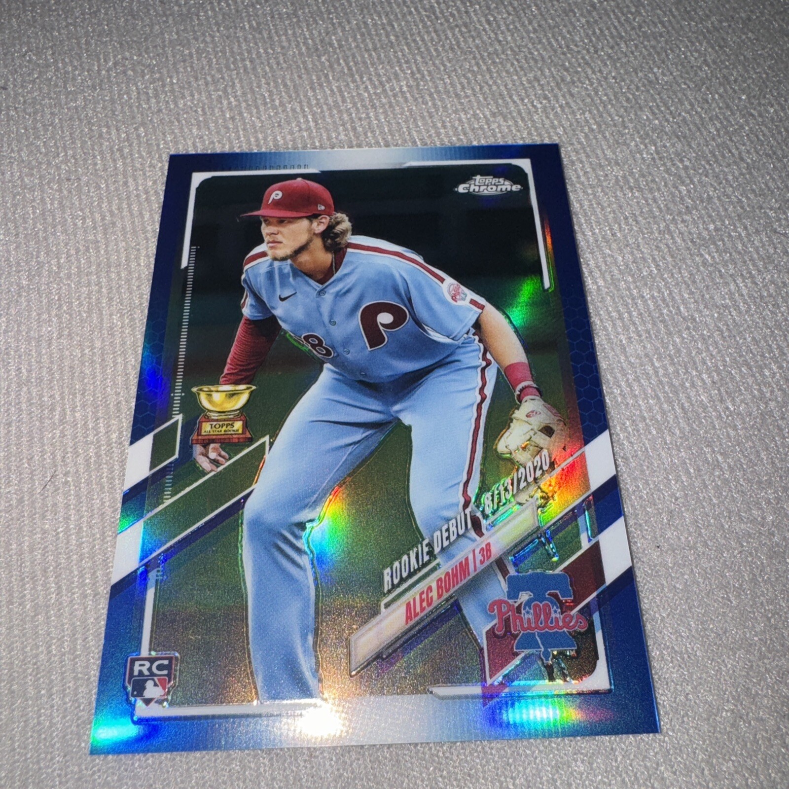 2021 Topps Chrome Update Alec Bohm Rookie debut Blue Refractor /199