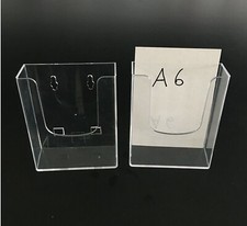 NUOVO 2 pz Espositore acrilico plexiglass A6 parete depliant volantini cartoline