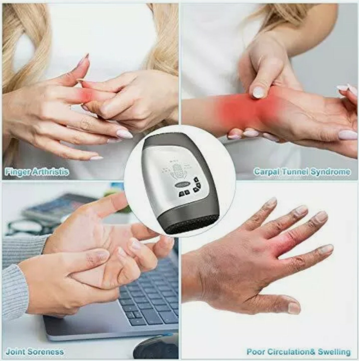 iVOLCONN Hand Massager with Heat and Compression - 3 Massage Modes & 3 Levels Pr Popularna sprzedaż, zapewnienie jakości