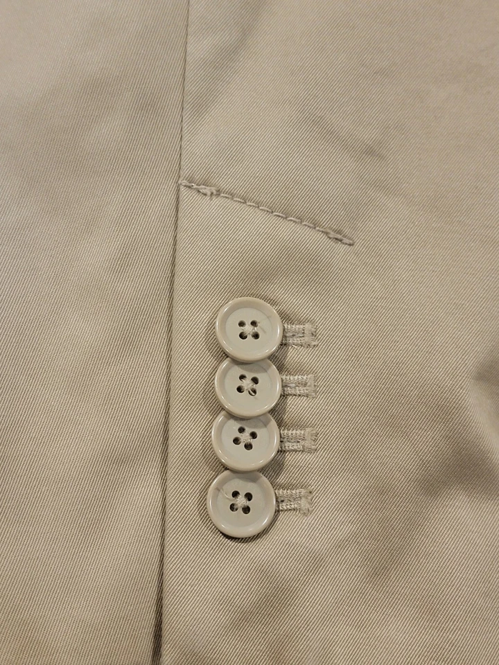 (S) Blazer informal Marc Ecko para hombre color caqui tostado 2 botones 100 % algodón 36/38 abrigo deportivo Foto 4 de 4