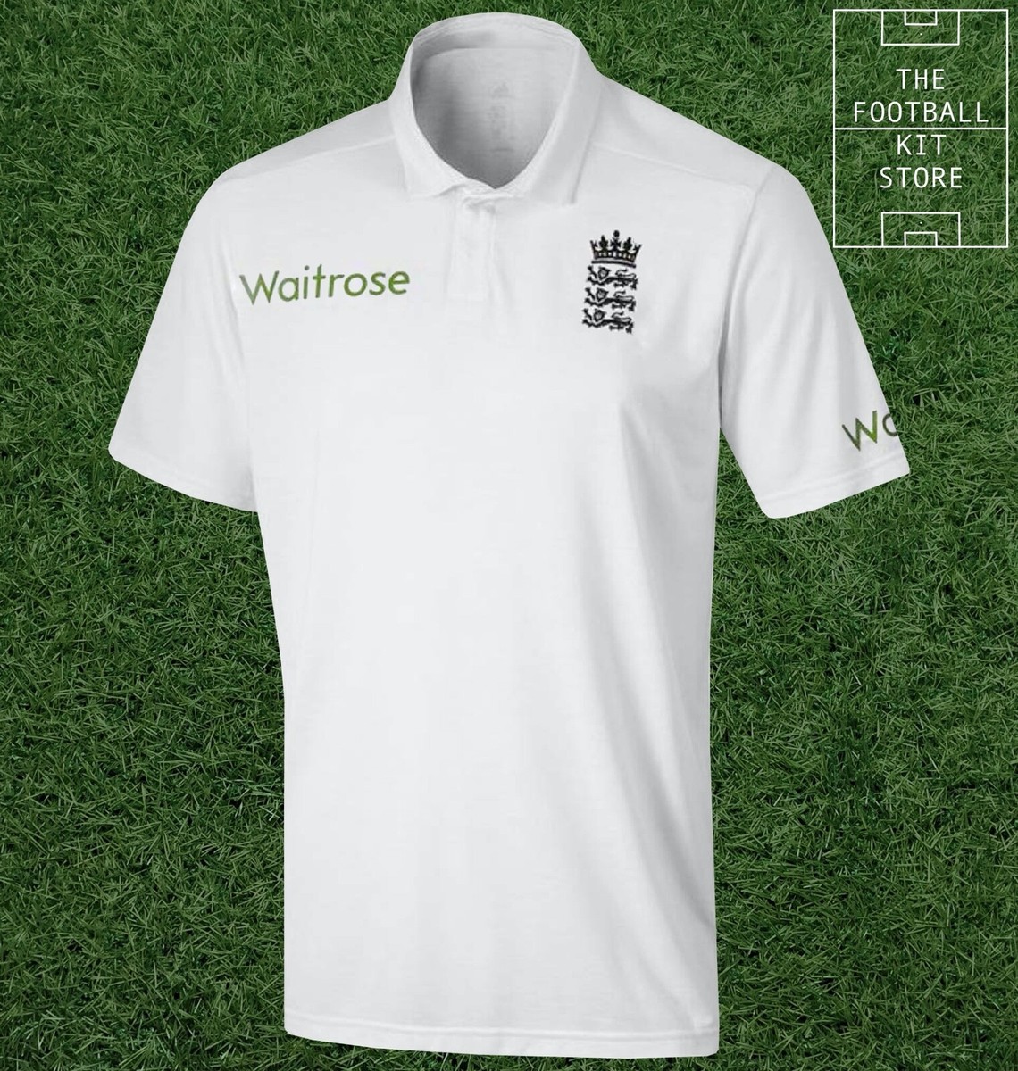 adidas ECB Test Polo White England Cricket Shirt Top Youth