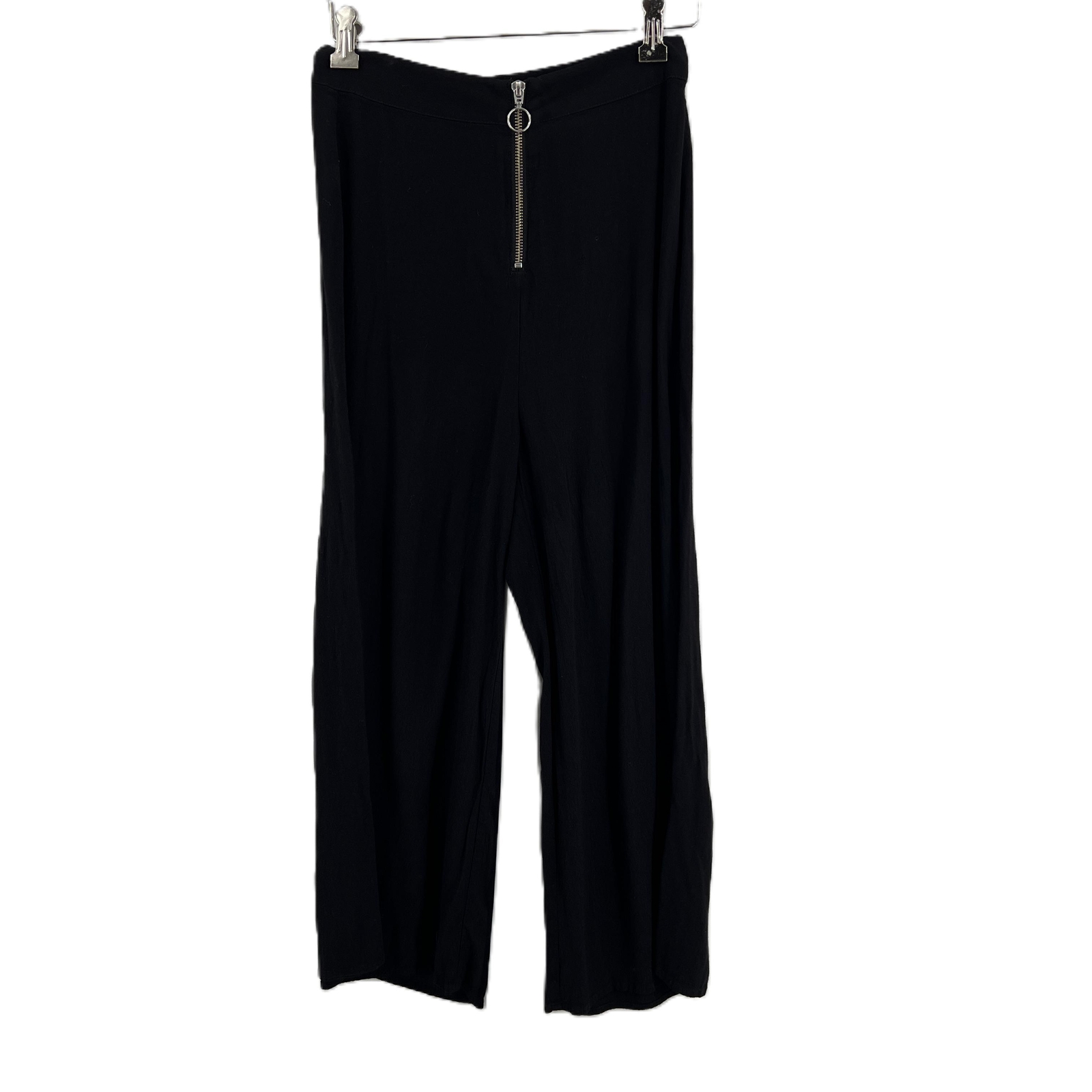 ALTRA & Other Stories Pantalone donna nero cropped gamba larga taglia 2 cerniera anteriore