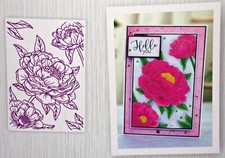 Crafters Companion Pretty Peonies Embossing Folder New Flowers Floral Free Ship