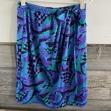 Vintage 80's Jantzen vibrant Swimwear Wrap Skirt Size Medium O1 
