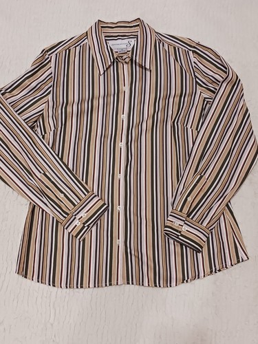 Jones Wear Studio Top Womens Sz XL  Disco 1970 Striped Long Sleeve Button-Up - Picture 10 of 10
