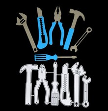 Set Of 6 Hand Tool Metal Cutting Dies, Tools, Male, Card Making, Paper Crafts F6