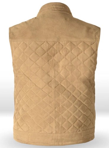 Brand New Men's Beige Suede Lambskin Leather Vest Coat Causal Stylish Waistcoat - Picture 4 of 11