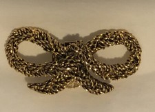 Vintage Gold Tone Metal Bow Bluette Single Shoe Clip Made In France