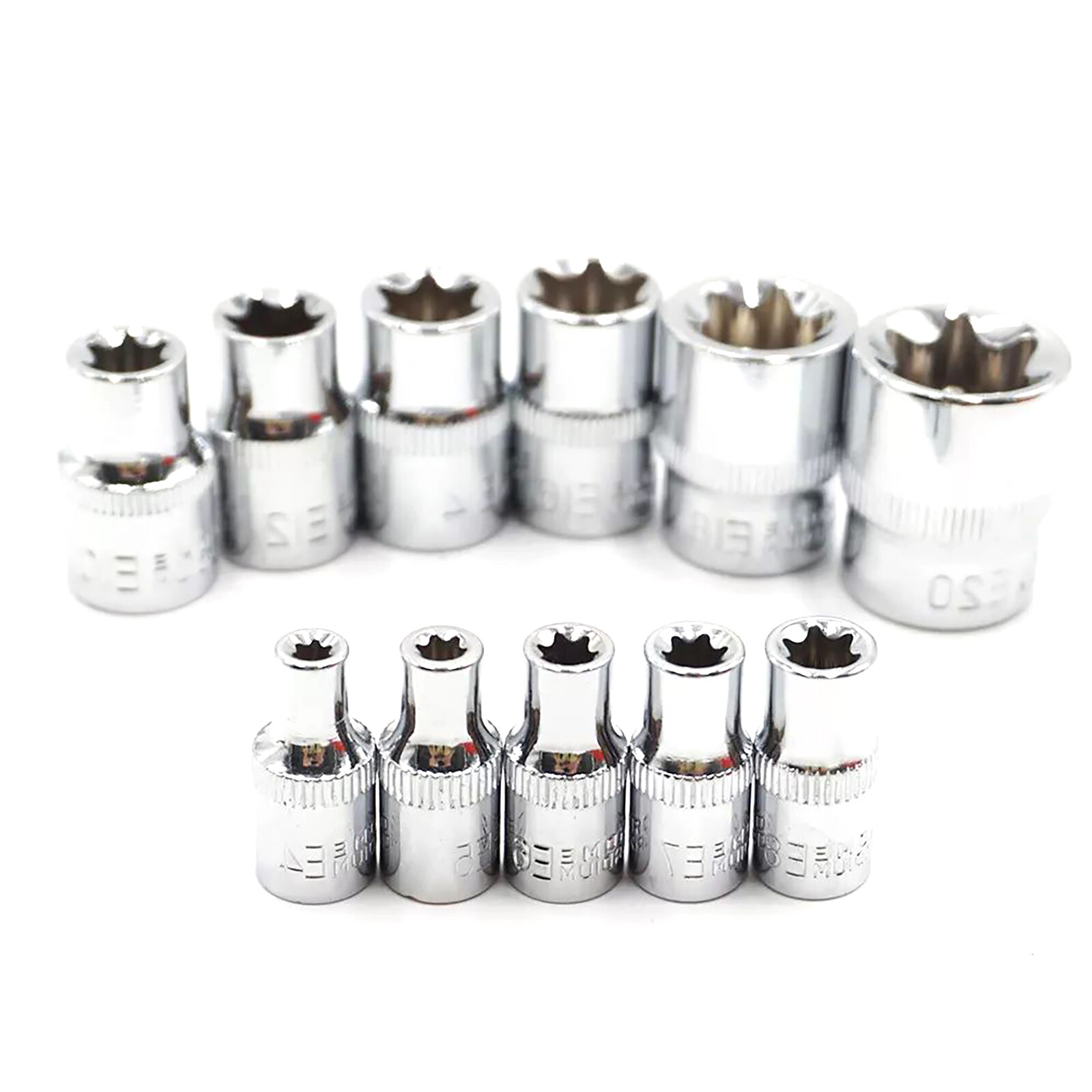 11x Type E Torx Star Female Bit Socket Set 3/8