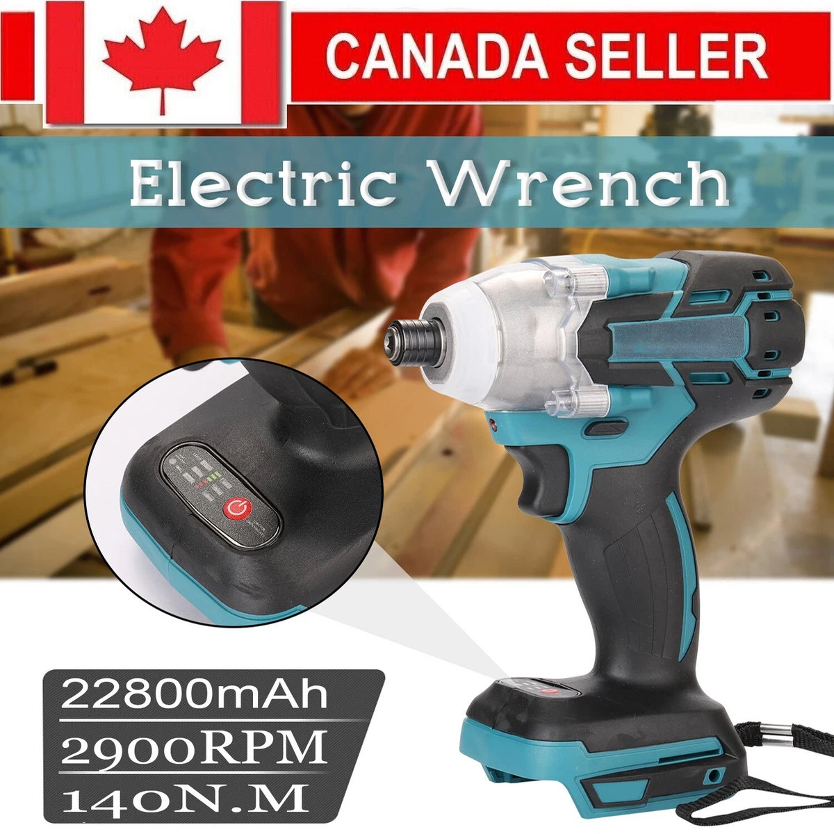 Makita impact wrench and battery outlet