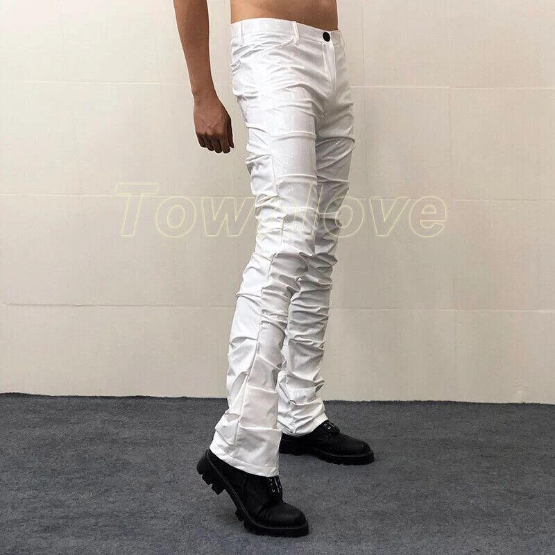 White wet cheap look pants