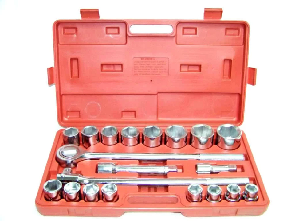 21 pc 3/4" Drive Socket Set Jumbo Ratchet Wrench Extension  Sockets SAE Standard - Image 2 of 2