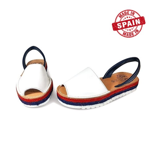 Avarcas Menorquinas Abarcas de Piel con Plataforma Esparto Bicolor Mujer  España | eBay