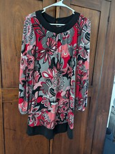 A-List by Wrapper Multicolored Long Sleeve Dress Mod Flower Design, Size Small