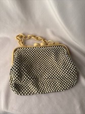 WHITING DAVIS Vintage 1940s Ivory Alumesh mesh Purse coin purse Lucite frame
