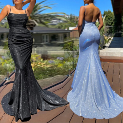S.L. Fashions Abito Lungo Satinato Senza Maniche Per Donna: Elegante Per Matrimoni, Feste, Occasioni Speciali E Serate - 2