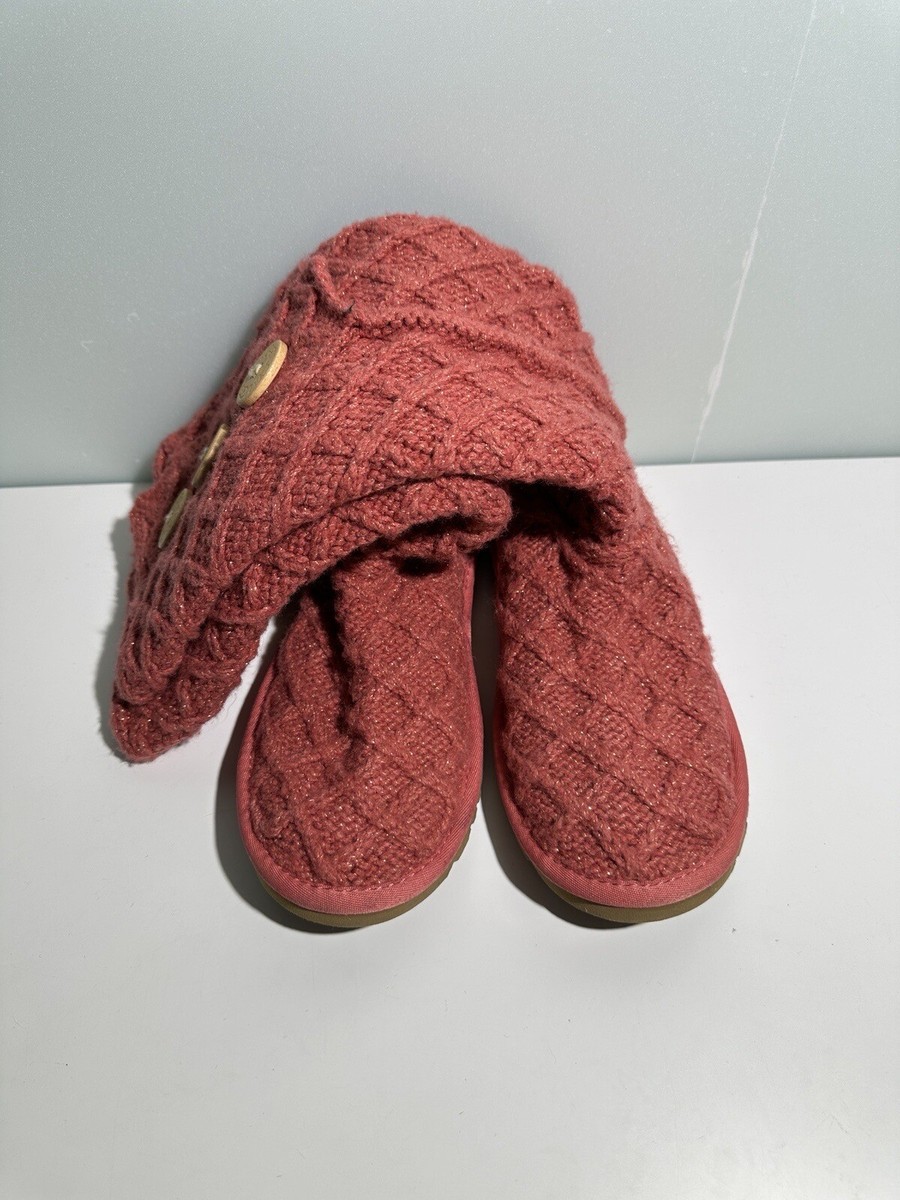 UGG Pink Knit Boots size：6 | eBay