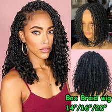 Short Black Braids Bob Hair Braided Wigs for Women Curly Crochet Hair None Lace