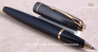 PARKER 100 Cobalt-black ボールペン PARKER 100 COBALT BLACK LACQUER WITH GOLD TRIM ROLLER BALL PEN