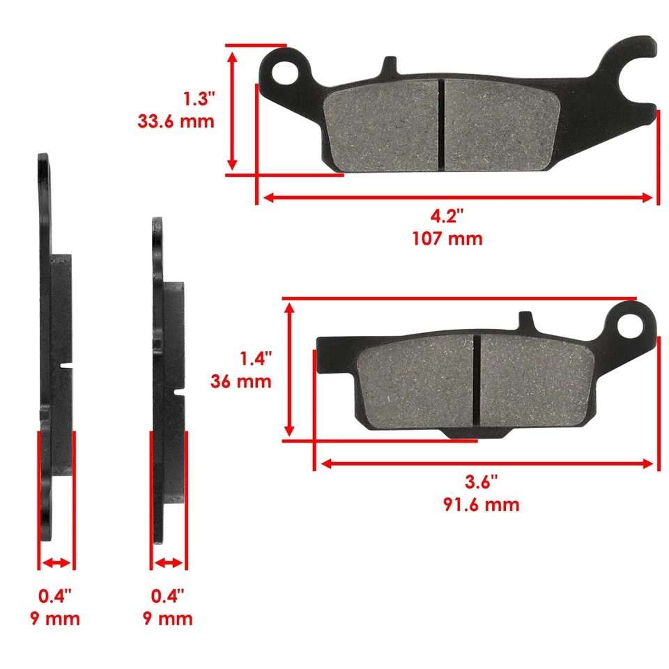 Rotor de disco de freno delantero izquierdo derecho con pastilla para Yamaha Kodiak 700 YFM700K 2016-2024 Foto 3 de 4
