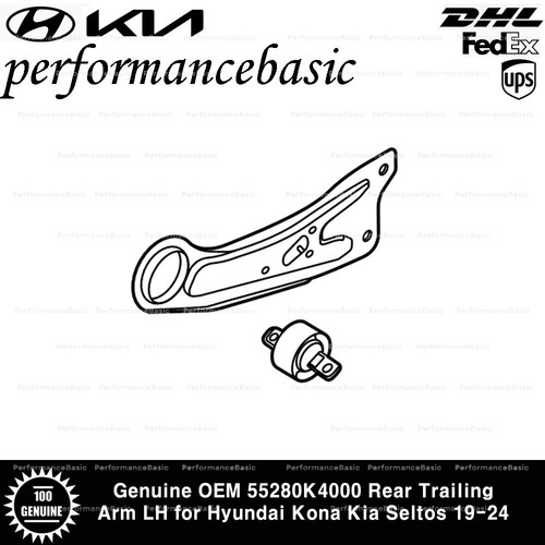 Genuine OEM 55280K4000 Rear Trailing Arm RH for Hyundai Kona Kia Seltos 19-24 - Picture 4 of 5