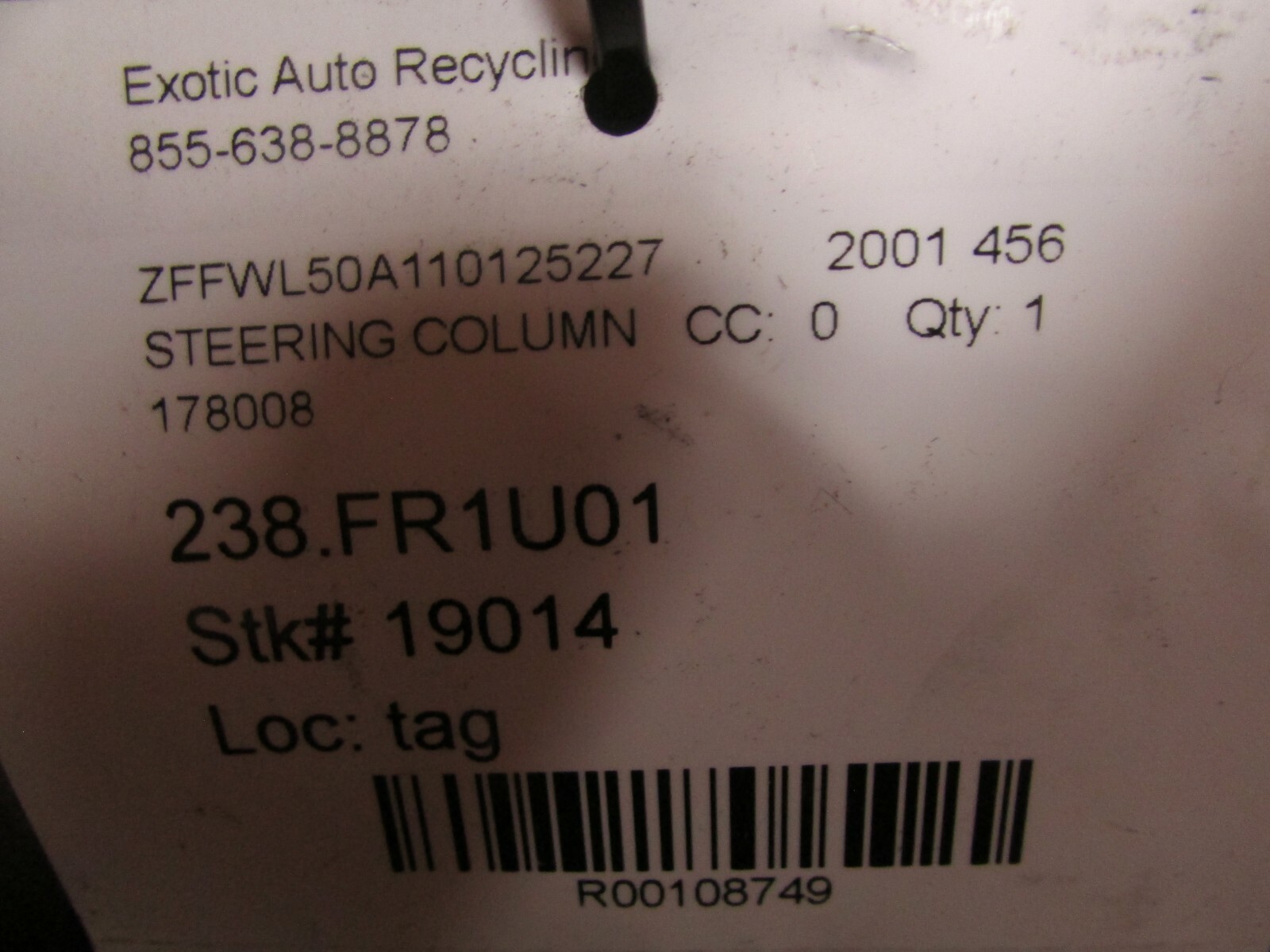 Ferrari 456, Steering Column, Used, P/N 178008