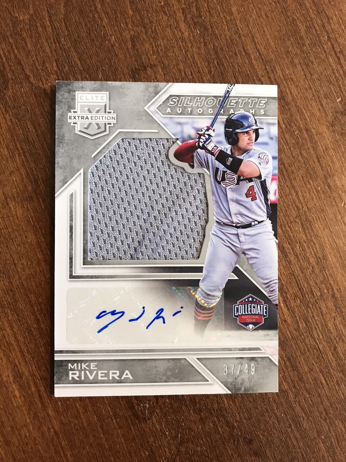 Mike Rivera 2016 Elite Silhouette Game Patch Auto USAMR Tigers Padres Gators /49