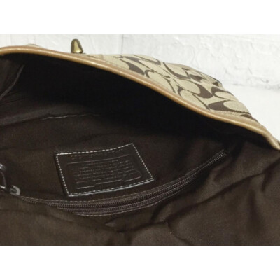 Coach Authentic Signature Canvas Shoulder Bag F10567 Brown Used