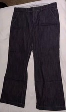 Tommy Hilfiger Jeans Womens 8 Blue Denim Trouser Wide Leg Cotton Lightweight