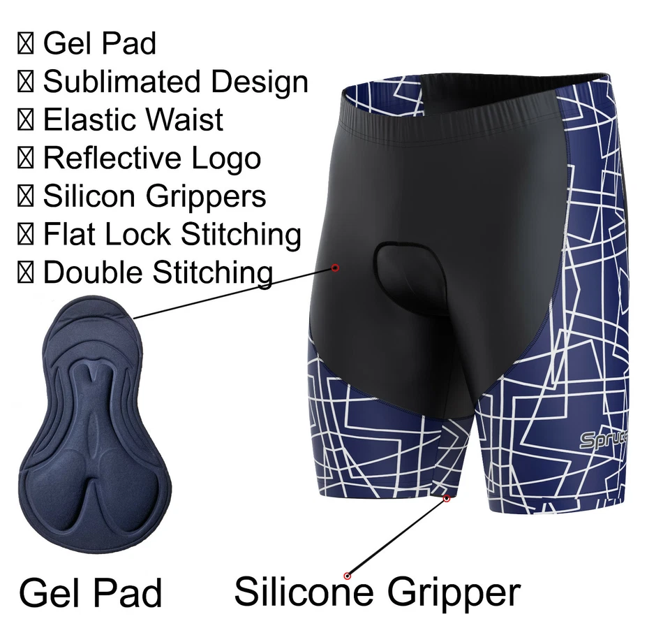 Cycling Shorts 3D Anti-Bac Gel Padding Men MTB Bike Knicks Race Short Bike Pants - Image 2 of 4