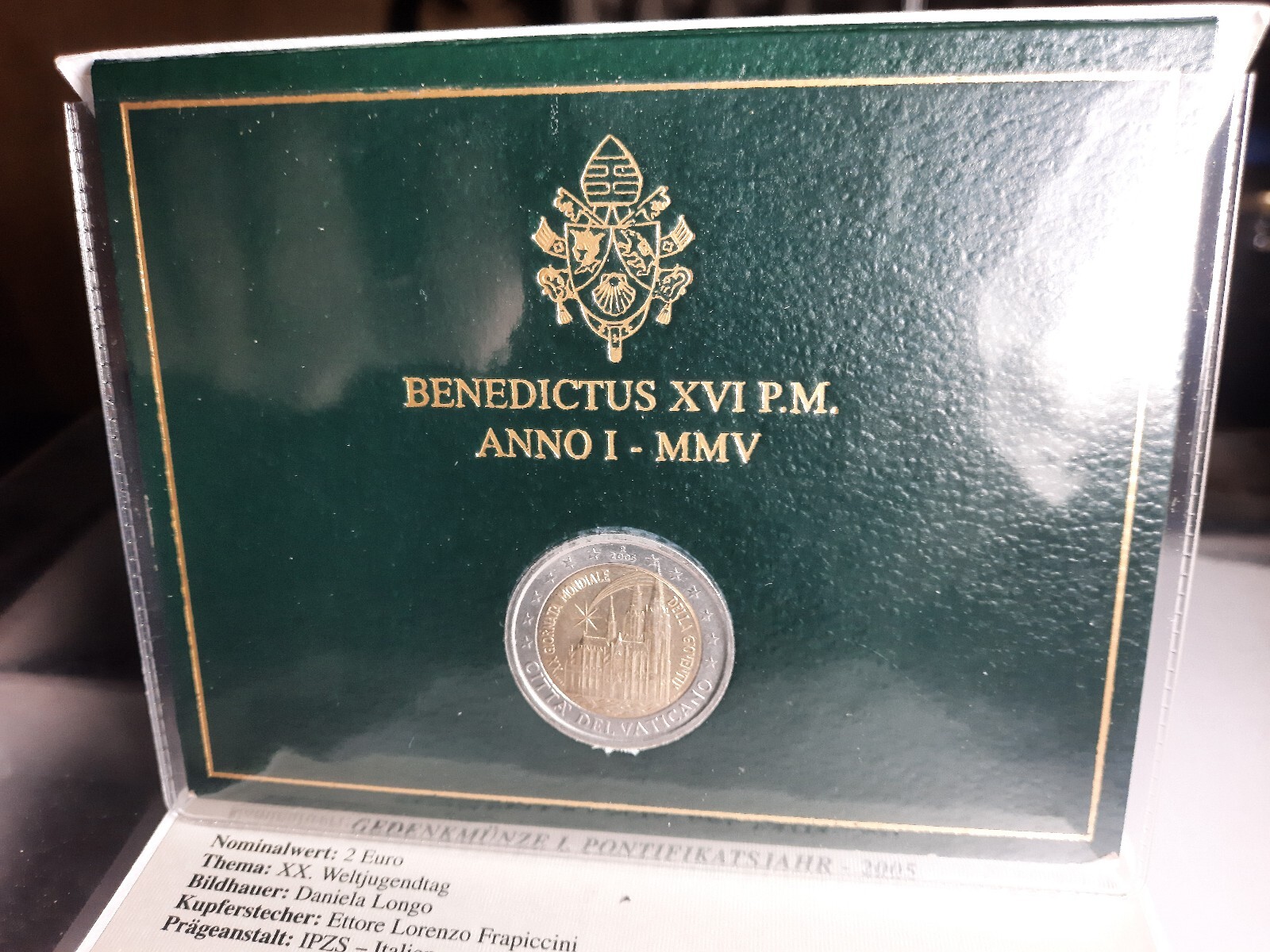 2 Euros BU Vatican 2005 " Journée Mondiale de La Jeunesse "
