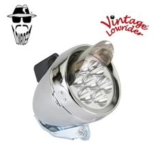 F&R ORIGINAL LOWRIDER Bicycle Bike Bullet Light W/Visor 7 LED Bulbs Chrome