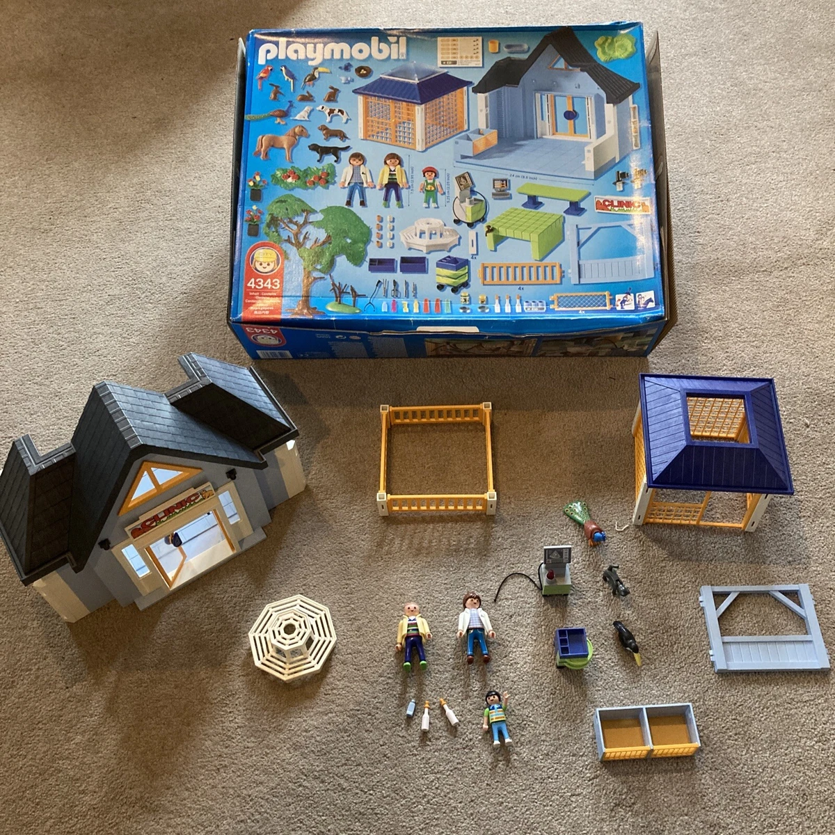 Playmobil 4343 Vet Animal Clinic Good Condition Incomplete Lego Animals